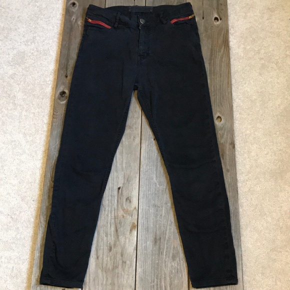 Black Etienne Marcel Trim Detail Skinny Crop Jeans - Picture 6 of 7